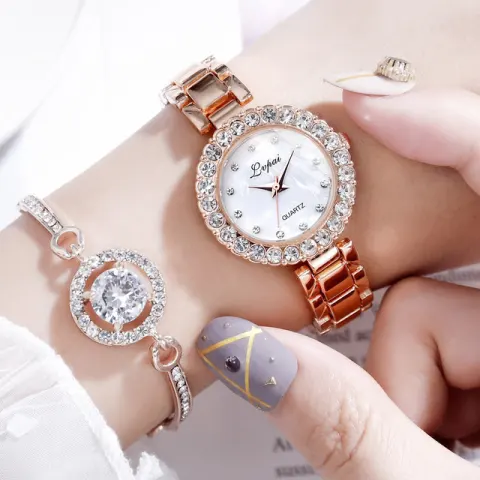 Watches-Set Bangle Clock Bracelet Wrist-Watch Quartz Women Fashion Ladies