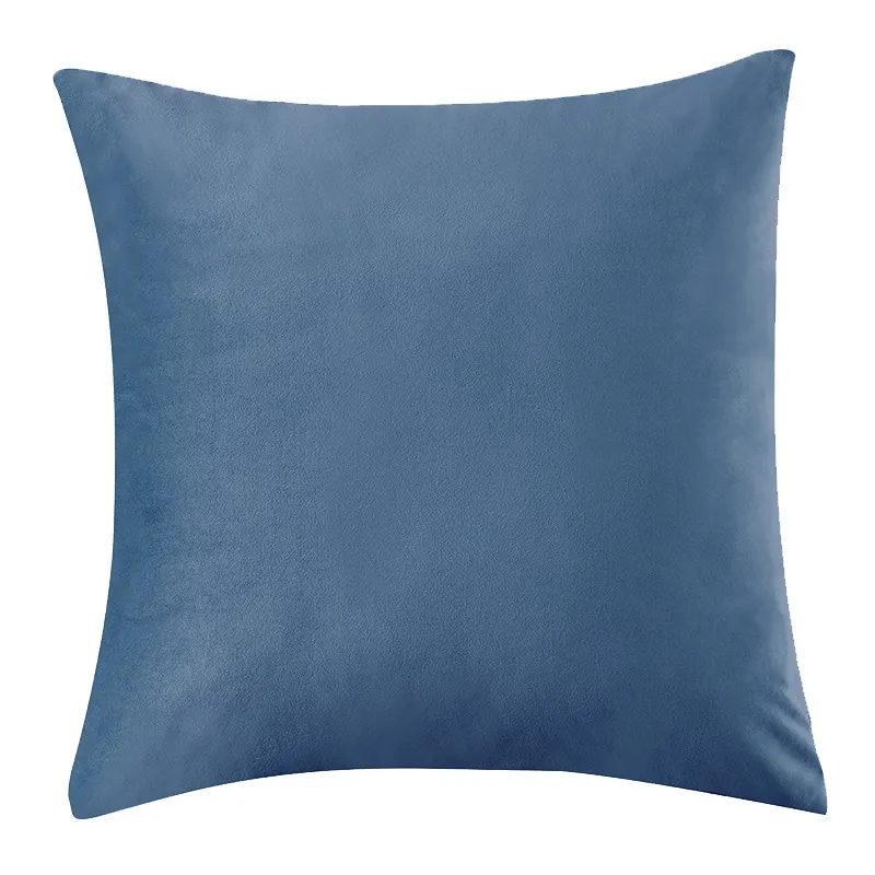 Nordic solid velvet sofa pillow - Bluestone Blue