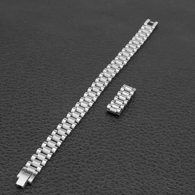 10mm Wristband Link Bracelet And 10mm 8-12 Adjustable Size Ring Stainless Steel Silver Gold Color Bracelets/Rings Set
