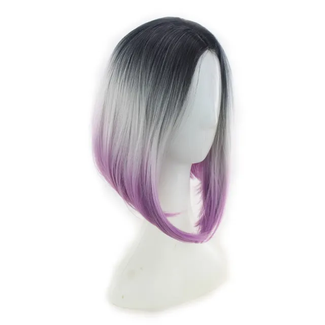 Three color gradient mid centre ladies wig cover Black Grey Purple - Shop at LoveMi