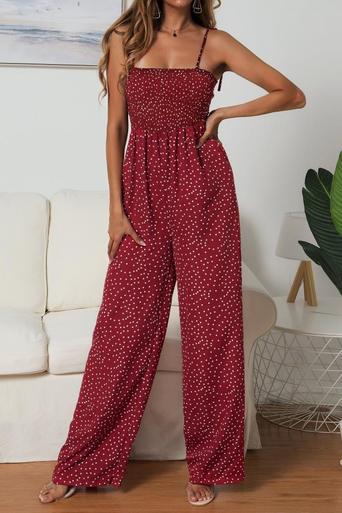 Polka dot wide-leg jumpsuit