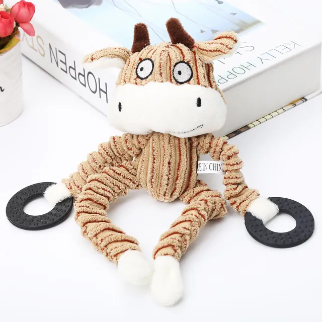 Pet toy corduroy dog vocal molar toy cute animal shape Cattle - Shop at LoveMi