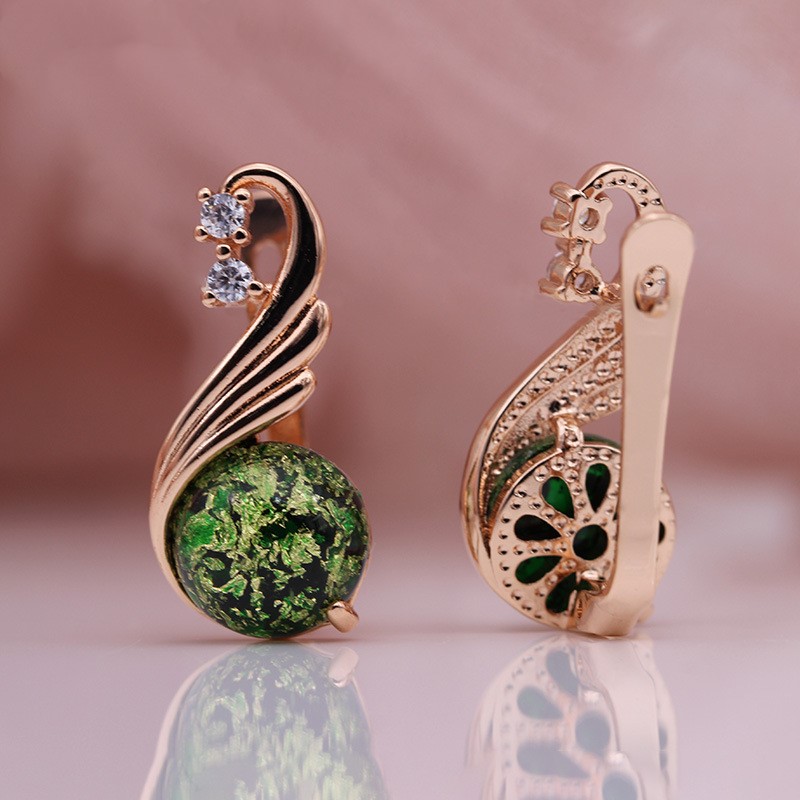 Champagne crystal opal agate earrings