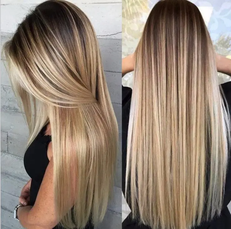 Women's New Gradient Long Straight Wig