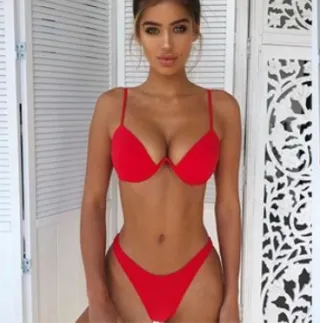 Swimwear Summer Bikini Women Swimsuit Bather - Red