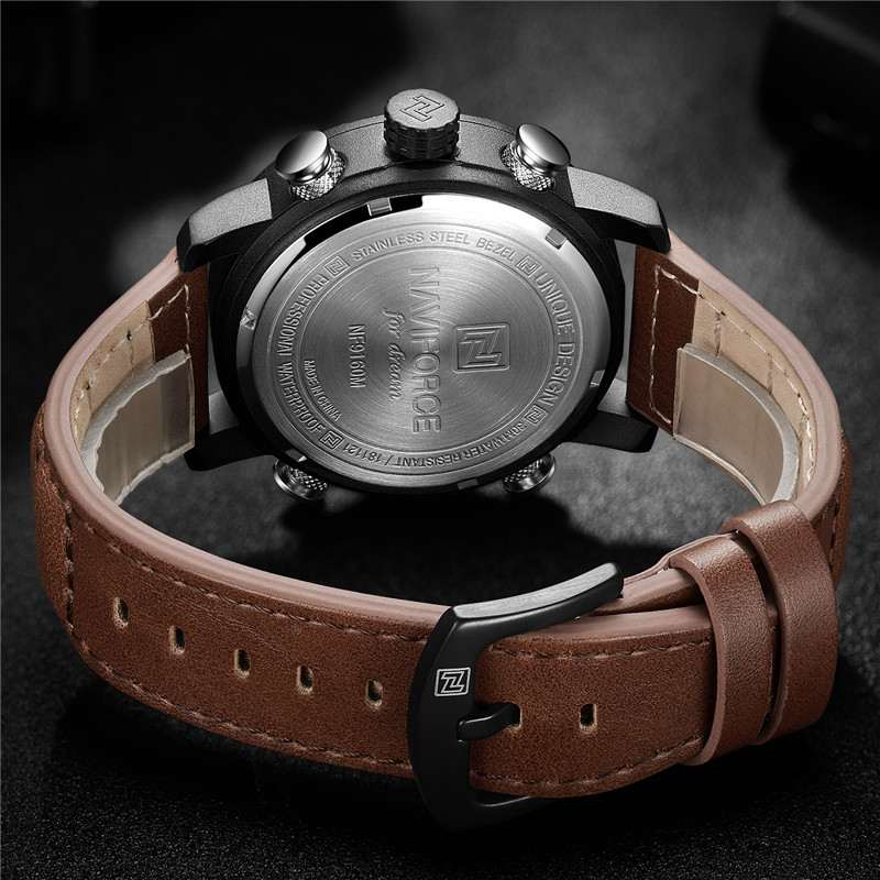 Men's sports double display movement multi-function watch