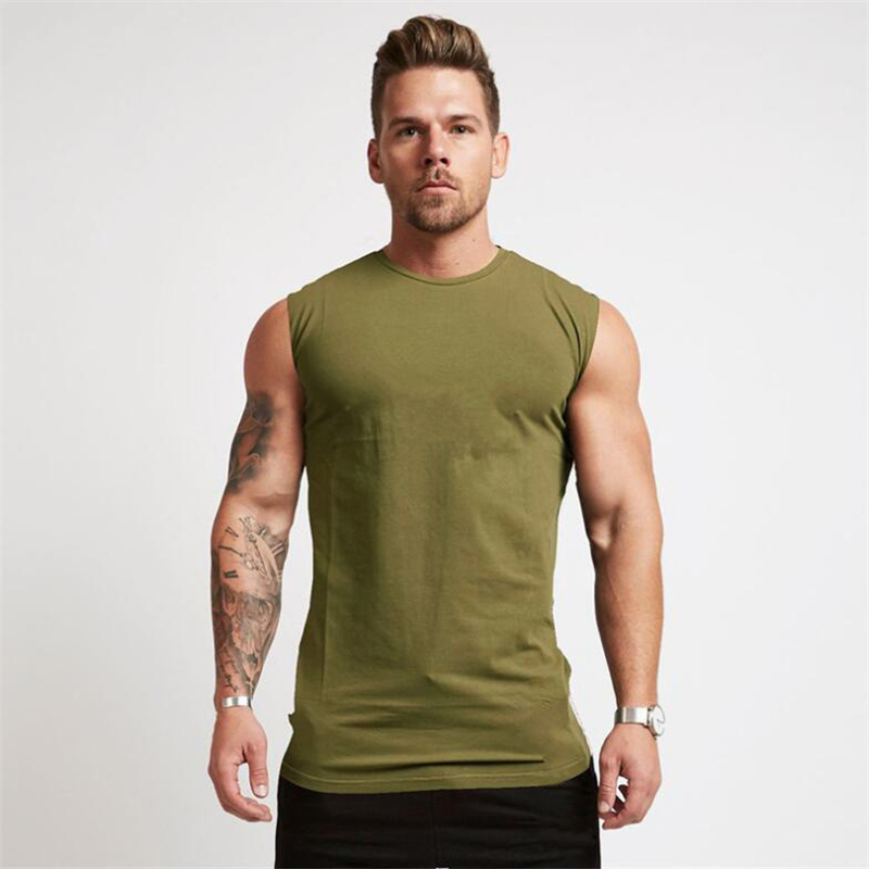 Men's sweat-absorbent breathable sleeveless fitness vest