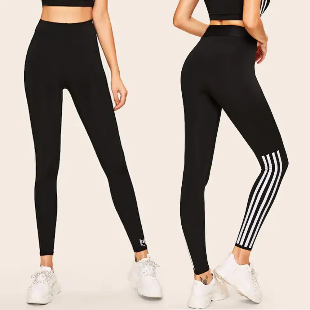 Fashionable White Pull-down Ladies Yoga Sports Leggings