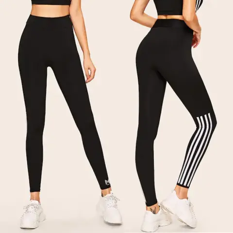 Fashionable White Pull-down Ladies Yoga Sports Leggings