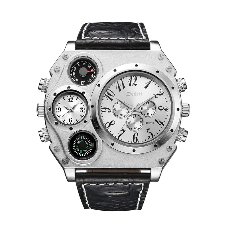 Dual time zone quartz watch
