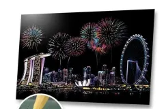 Decorative painting scratch Scraping painting drawing paper world Sightseeing pictures decoration birthday gifts - Style2 - View 1