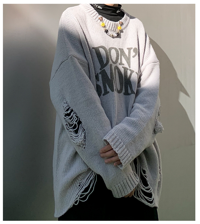 Printed loose thick warm sweater sweater