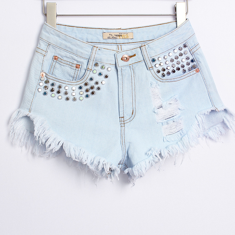 Denim high waist shorts Trapezoid - Shop at LoveMi