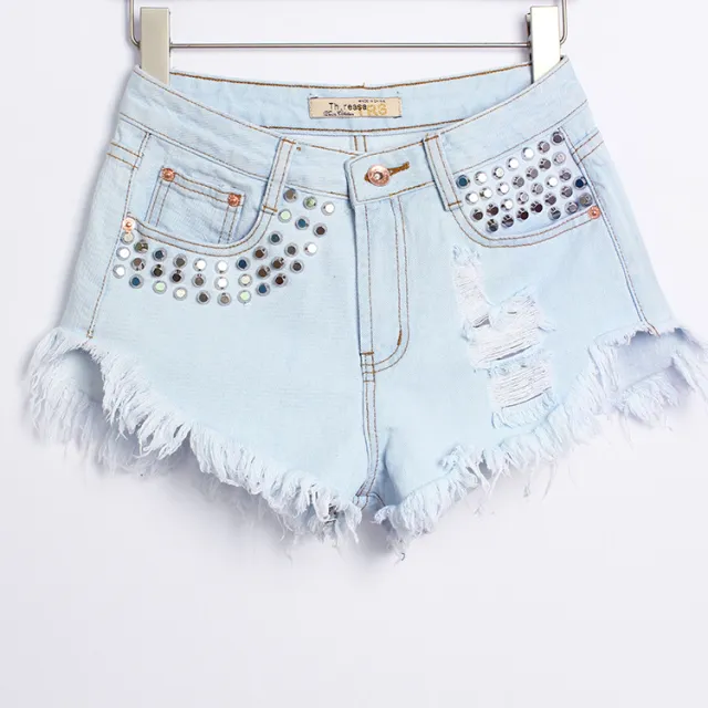 Denim high waist shorts Trapezoid - Shop at LoveMi