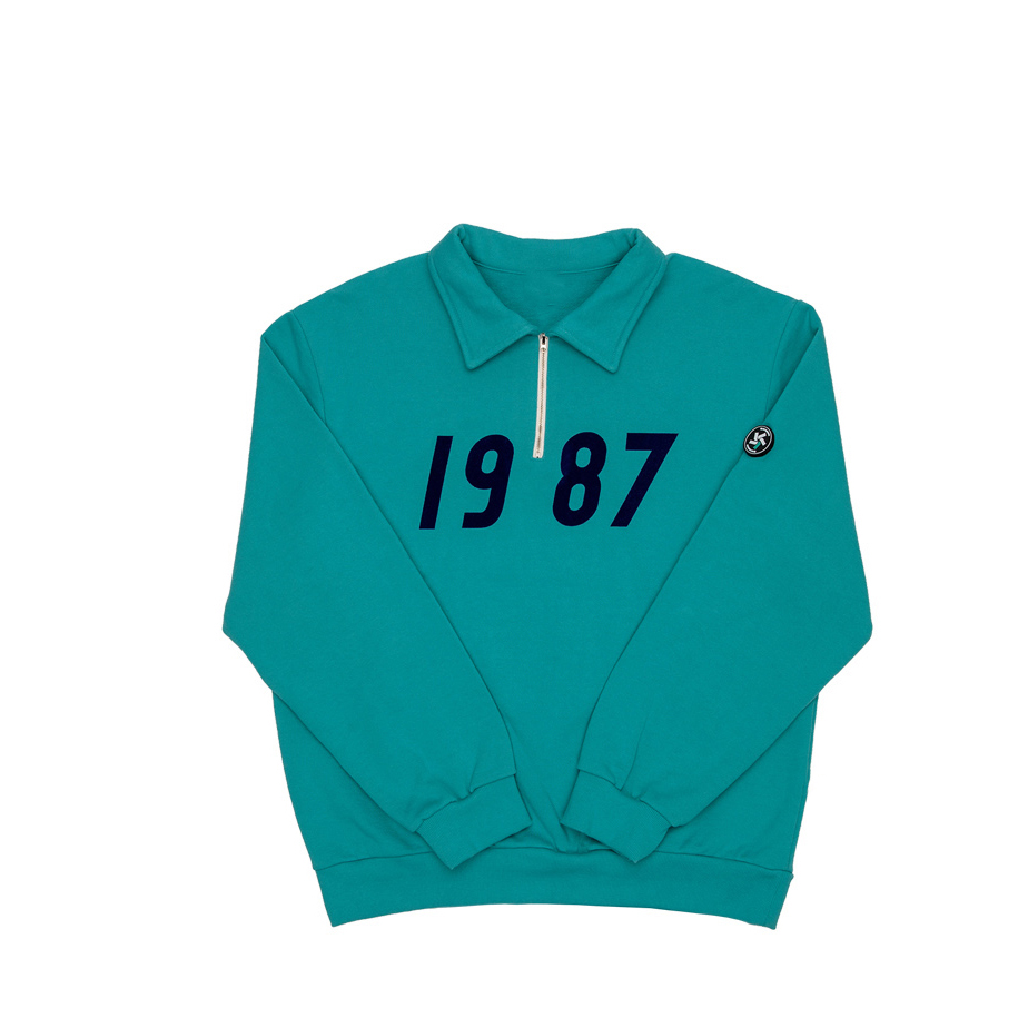 Title 3, 1987 digital stand collar sweater