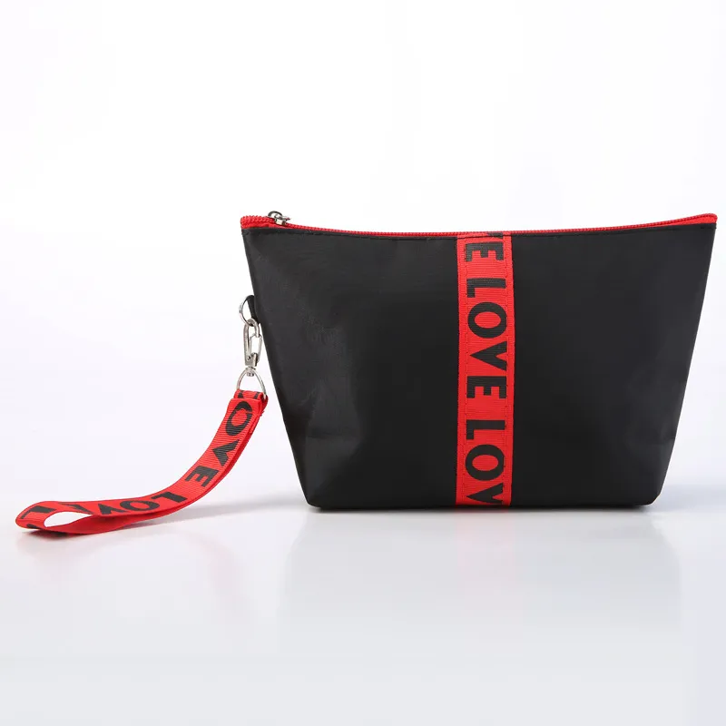 Nylon flat angle makeup storage bag - Red