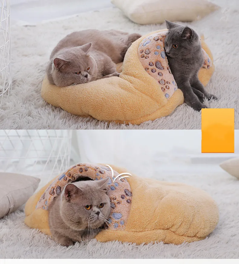 Cat sleeping bag for all seasons - Brown