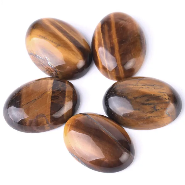Single grain oval flat bottom natural tiger eye stone ring face 13X18Mm - Shop at LoveMi