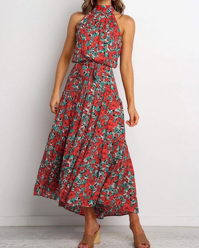 Spring and summer hot floral dress