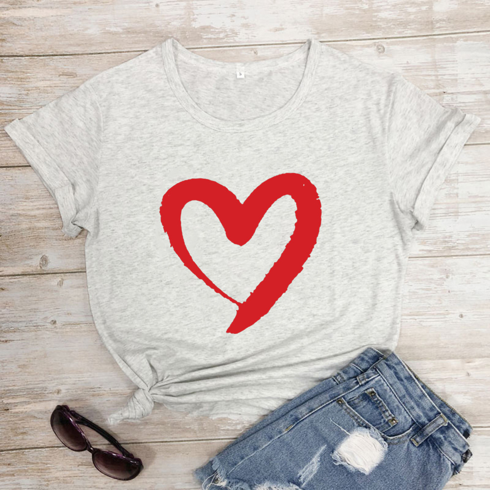 Women’s Heart Graphic T-Shirt - Cute Casual Soft Tee - Multiple Colors & Sizes - Picture 5 of 10