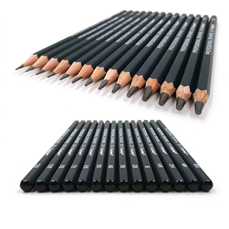 Set of 14 pencil sketches