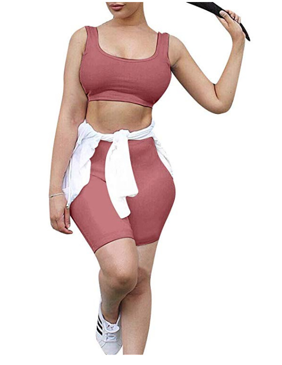 Sleeve vest shorts suit