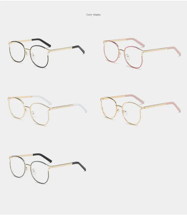 European and American flat glasses metal hollow glasses Grey - Shop at LoveMi