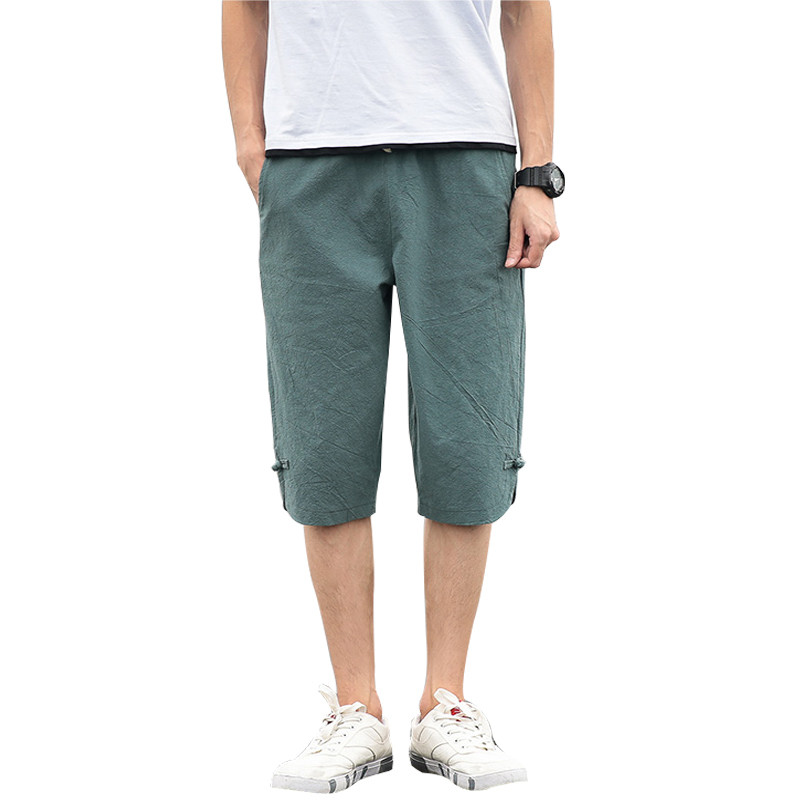Summer casual loose beach men's cropped pants