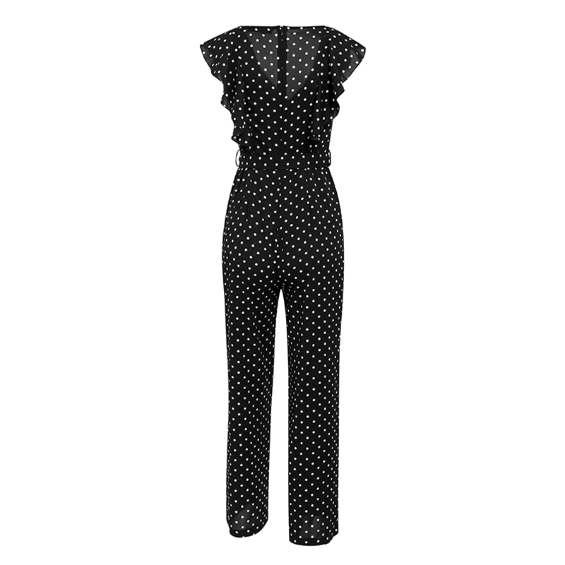 Wave point ruffle jumpsuit