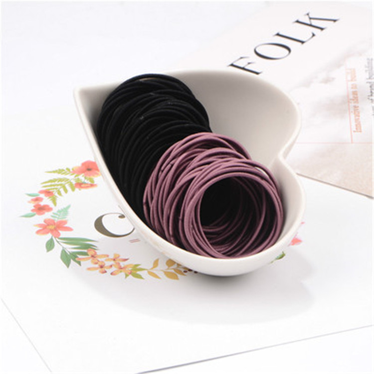 2mm thick and high elastic base hair loop Black Bean Paste - Shop at LoveMi
