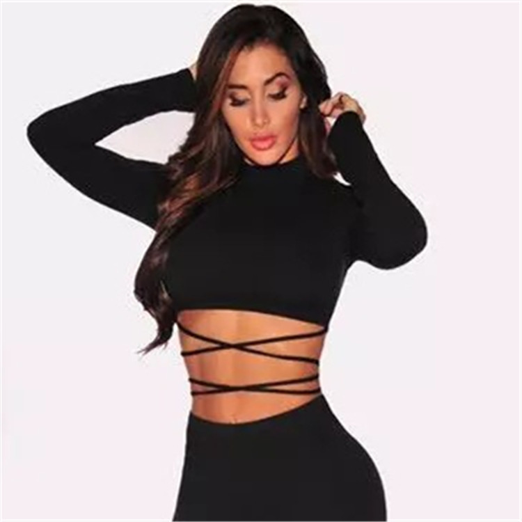 European and American fashion short navel tops