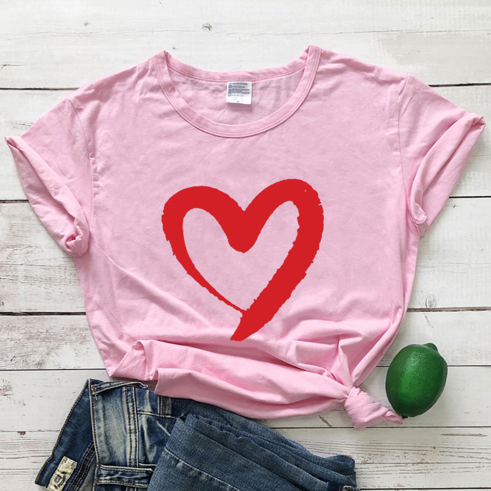 Women’s Heart Graphic T-Shirt - Cute Casual Soft Tee - Multiple Colors & Sizes - Picture 8 of 10
