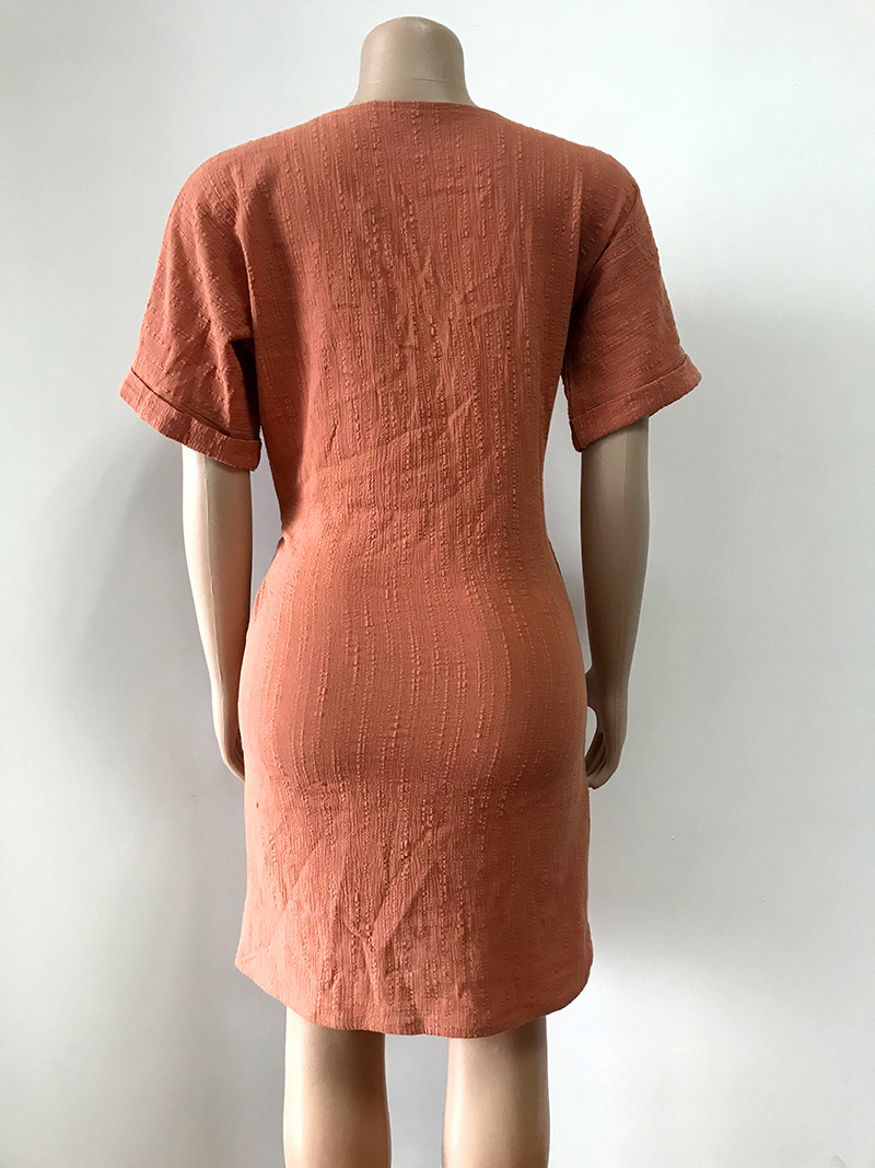 Dress lace-up V-neck cross wrap dress