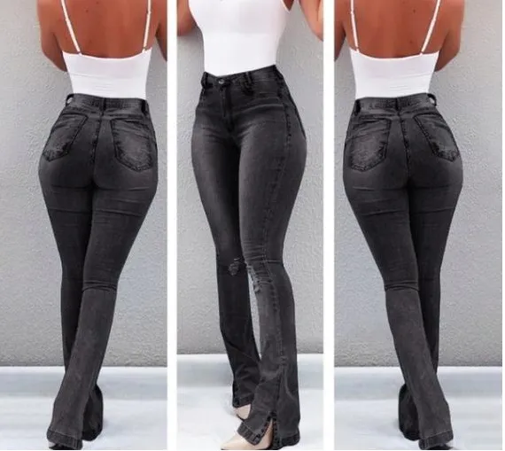 Stretch ripped jeans Black - Shop at LoveMi