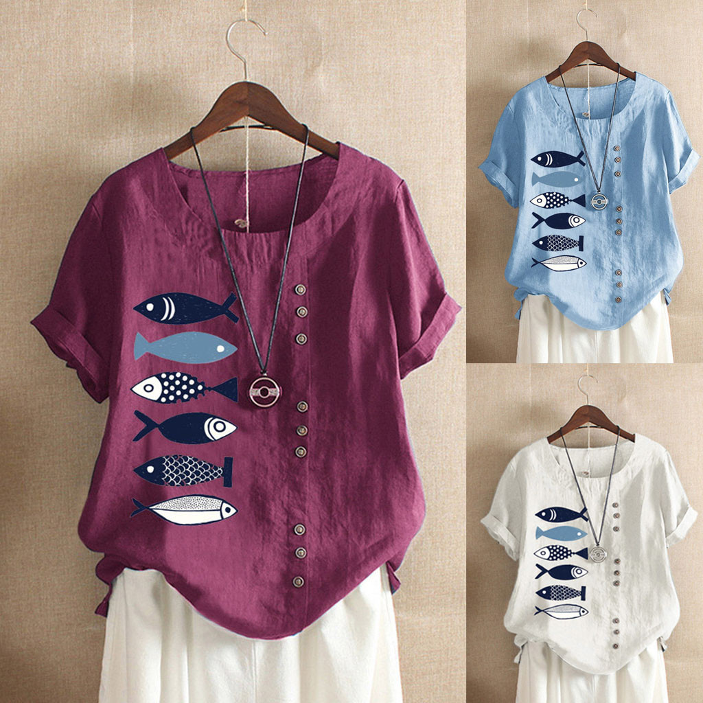 Printed short sleeve T-shirt