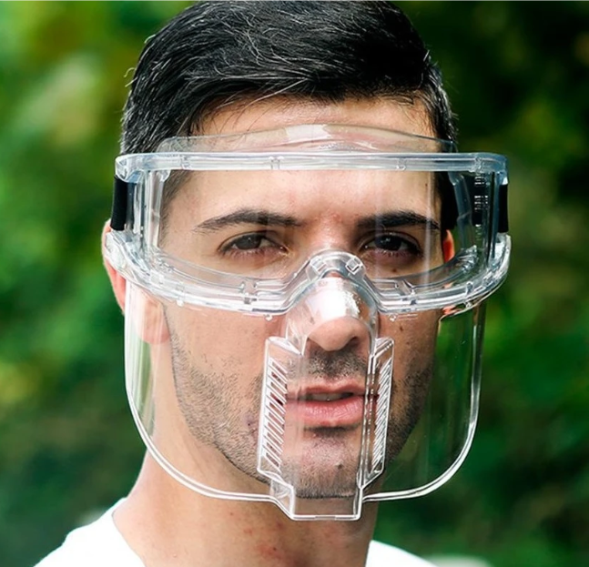 Polycarbonate Safety Face Shield With Detachable Goggles