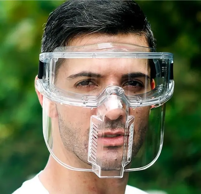 Polycarbonate Safety Face Shield With Detachable Goggles