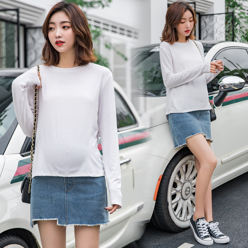 Fashion Irregular Maternity Lining Shorts Denim Pocket Skirt