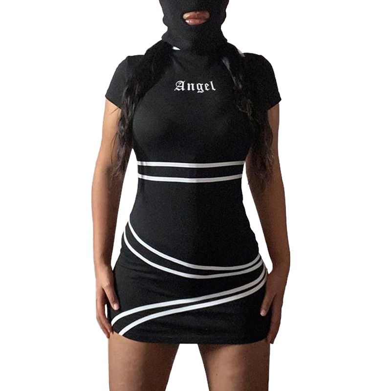 Hip letter printed dress