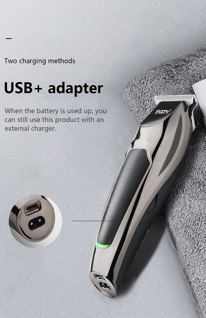 V30 Professional Waterproof Hair TrimmerDisplay Men's Hair Clipper Grooming Low Noise Clipper Titanium Ceramic Blade Adult Razor — foto 6