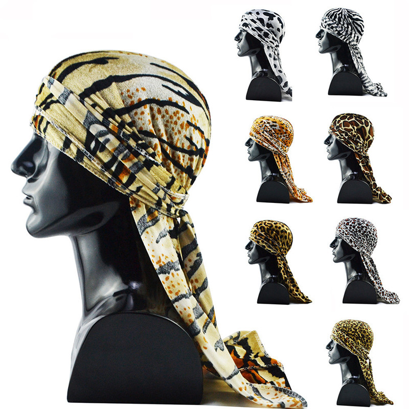 Plush printed long tail hat