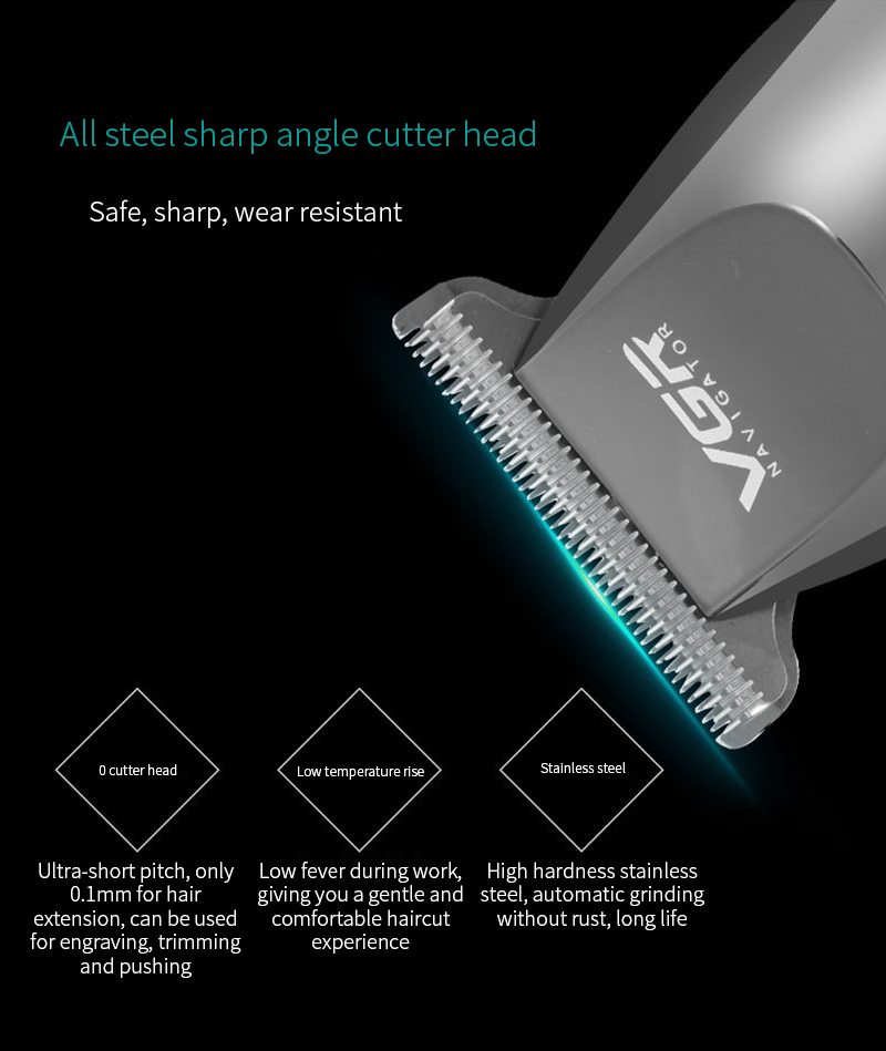 V30 Professional Waterproof Hair TrimmerDisplay Men's Hair Clipper Grooming Low Noise Clipper Titanium Ceramic Blade Adult Razor — foto 5