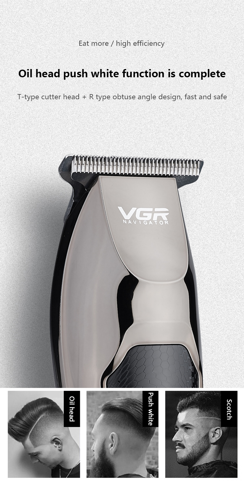 V30 Professional Waterproof Hair TrimmerDisplay Men's Hair Clipper Grooming Low Noise Clipper Titanium Ceramic Blade Adult Razor — foto 2