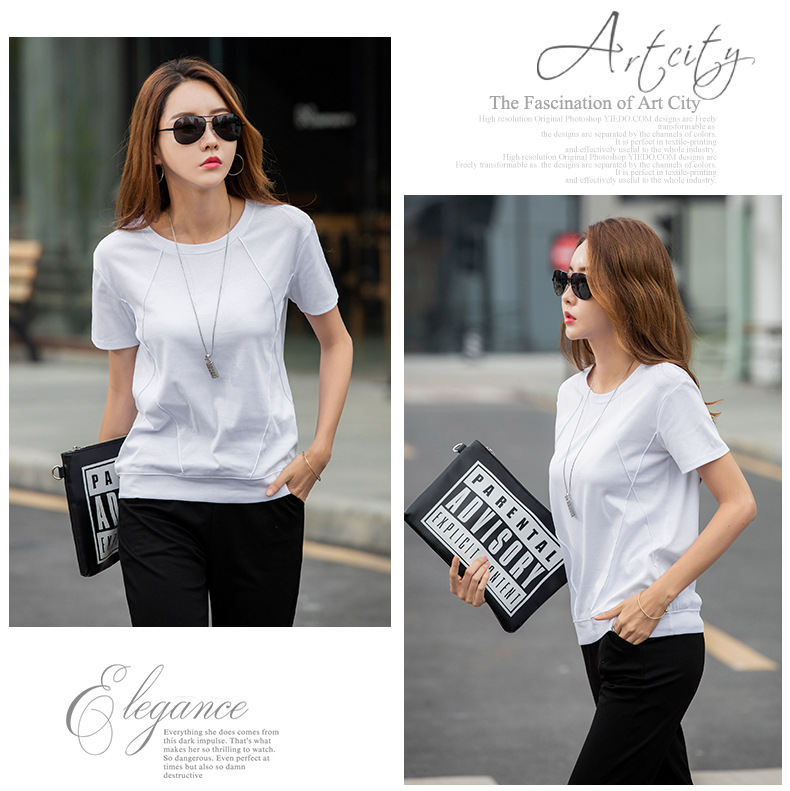 Solid color pleated top short sleeve