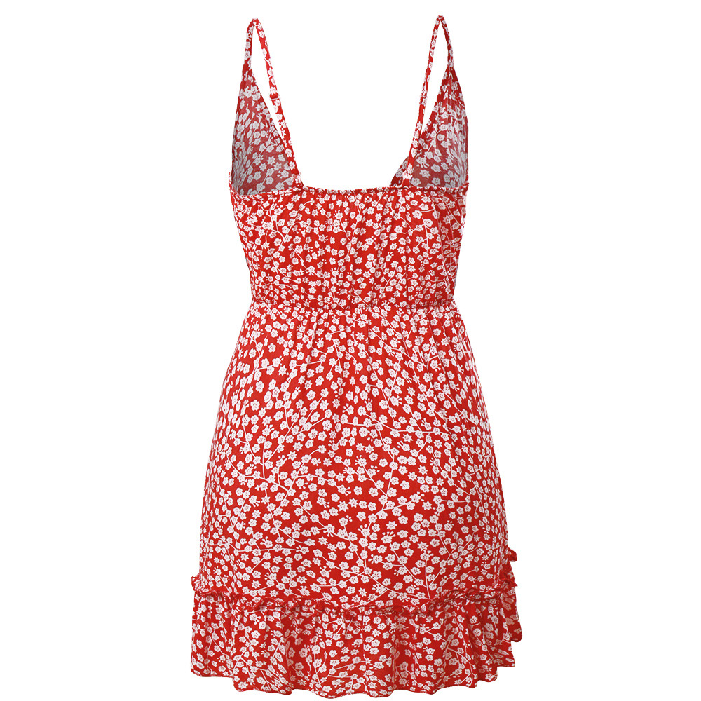 Small floral waist pleated skirt