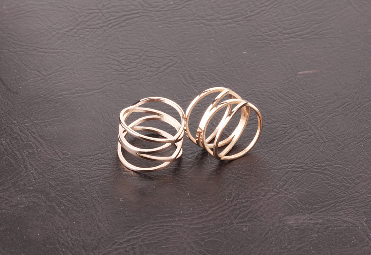 Rose gold plated ladies nest hollow ring