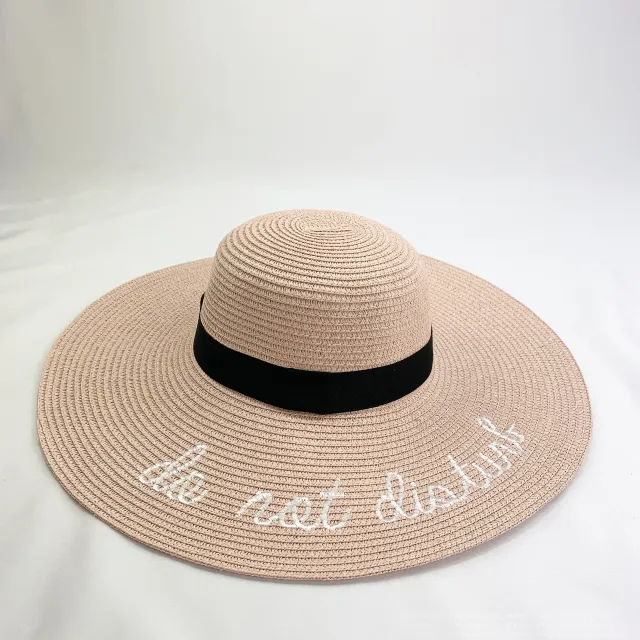 Big eaves straw hat female sunscreen sun hat Flesh Pink - Shop at LoveMi