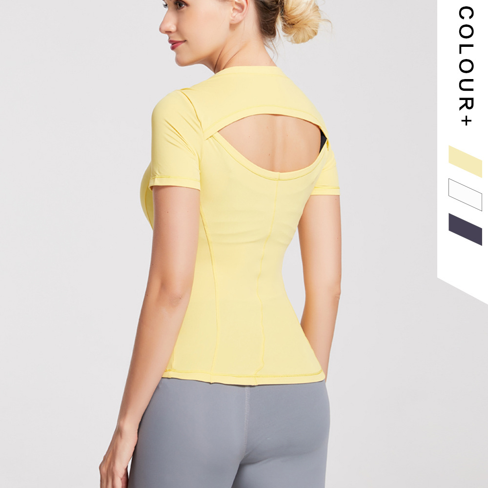 US back short sleeve T-shirt yoga wear