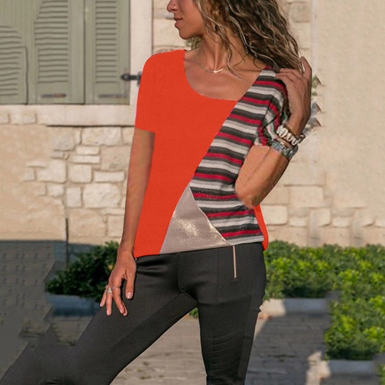 Round neck short sleeve casual T-shirt