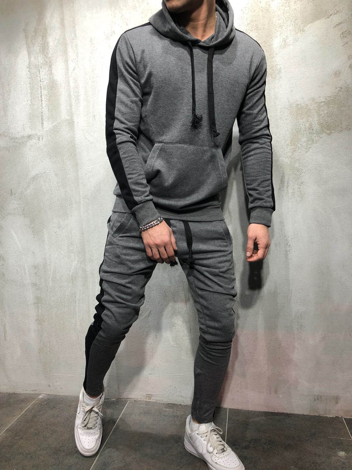 Men's Sports and Casual Colorblock Hooded Sweatshirt